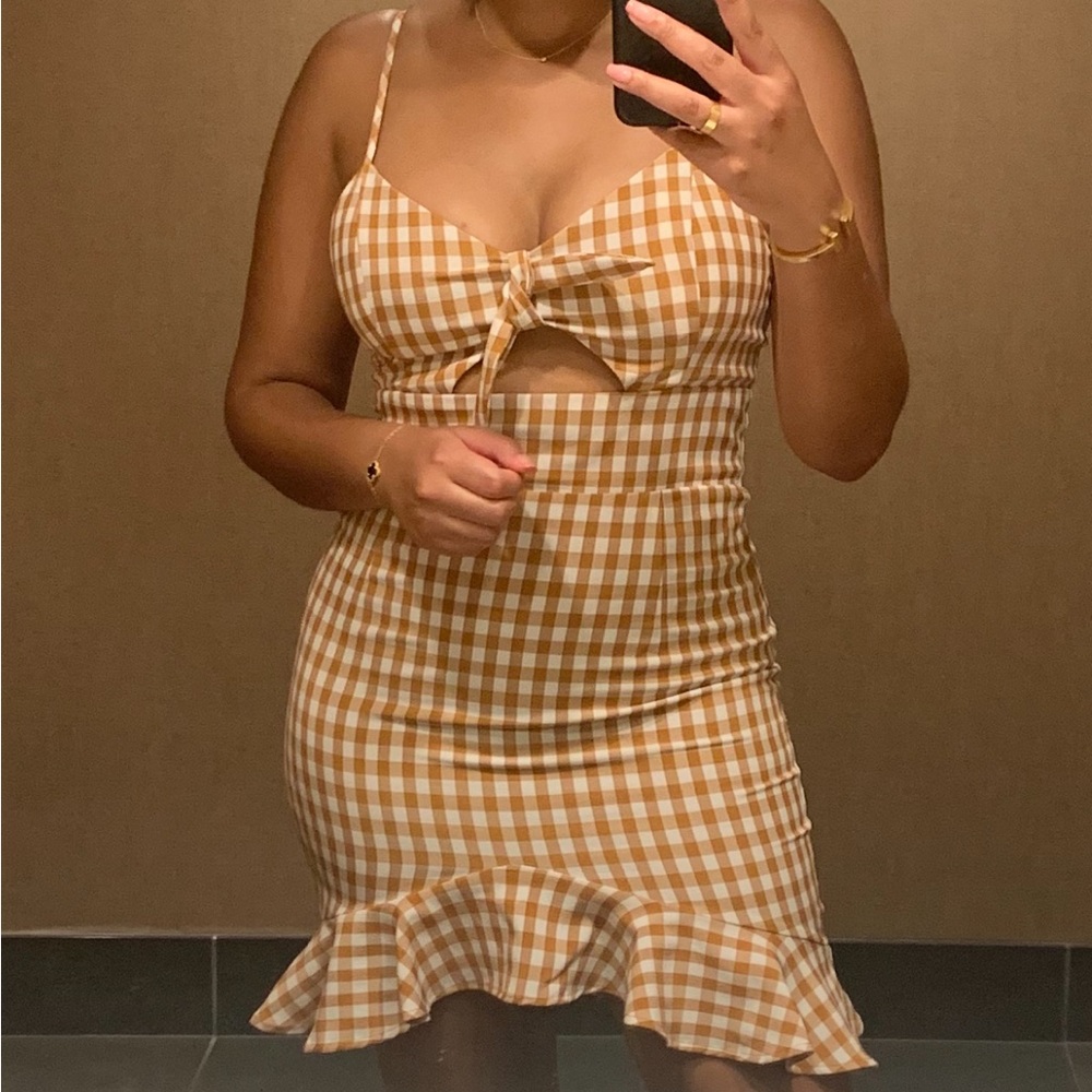 VICI Gingham Ruffle Dress